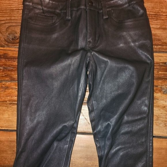 *GENETIC SHYA ZIP LEATHER CIGARETTE PANT COLOR NAVY/BLACK SZ 28 NEW WITH DEFECT - Picture 9 of 16